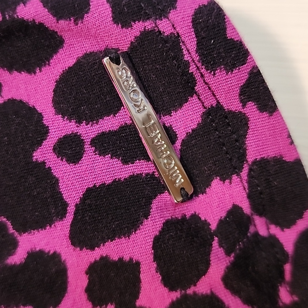 Michael Kors Leopard Print Scoop Neck Knit Rayon Spandex Sleeveless Top - Picture 3 of 6